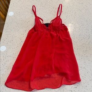 Victoria Secret Red Lace & Chiffon Nighty